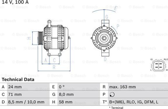 BOSCH 0 986 049 970 - Alternator autospares.lv