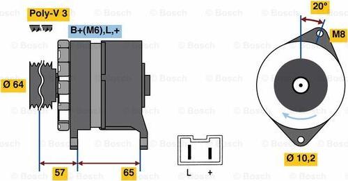 BOSCH 0 986 049 440 - Alternator autospares.lv