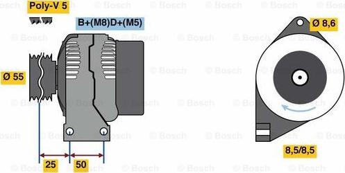 BOSCH 0 986 049 540 - Alternator autospares.lv