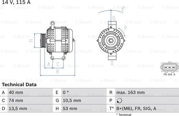 BOSCH 0 986 049 520 - Alternator autospares.lv