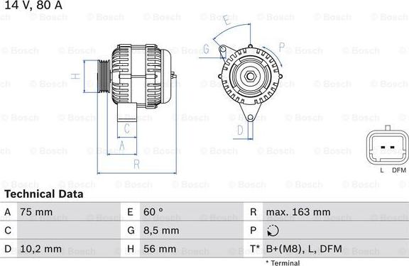 BOSCH 0 986 049 630 - Alternator autospares.lv