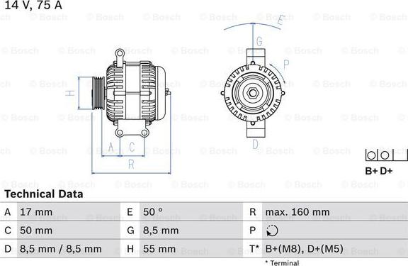 BOSCH 0 986 049 081 - Alternator autospares.lv