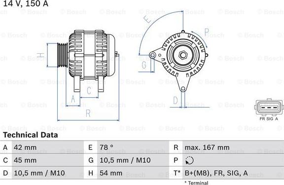 BOSCH 0 986 049 071 - Alternator autospares.lv