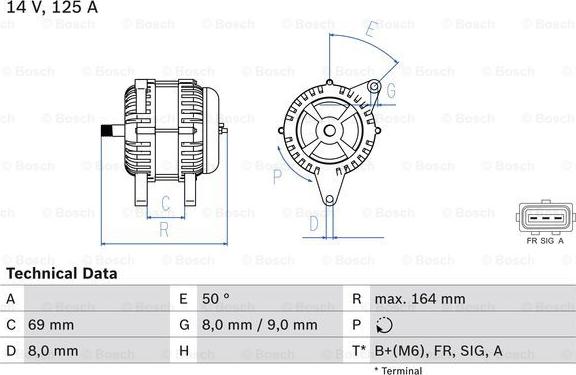 BOSCH 0 986 049 181 - Alternator autospares.lv