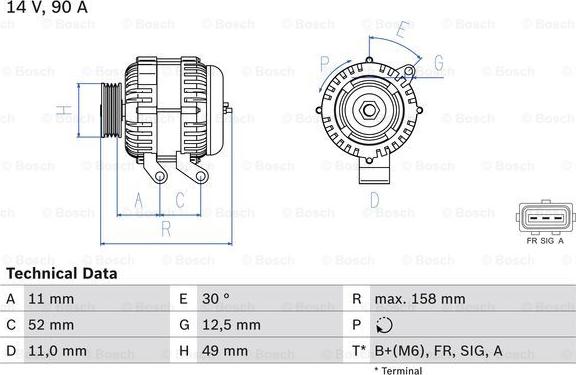 BOSCH 0 986 049 121 - Alternator autospares.lv