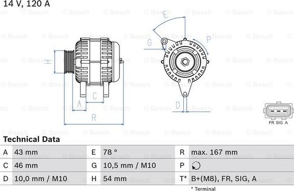 BOSCH 0 986 049 171 - Alternator autospares.lv