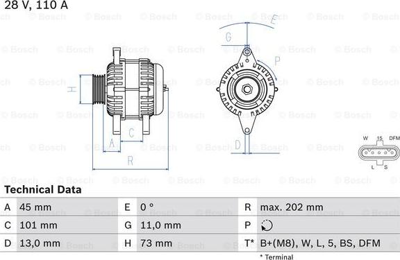 BOSCH 0 986 049 350 - Alternator autospares.lv