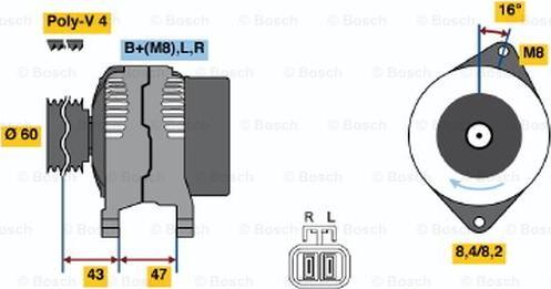 BOSCH 0 986 049 201 - Alternator autospares.lv