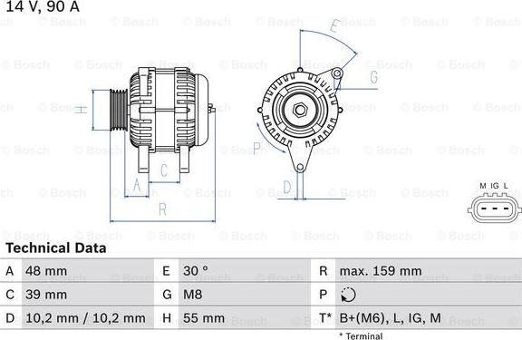 BOSCH 0 986 049 211 - Alternator autospares.lv