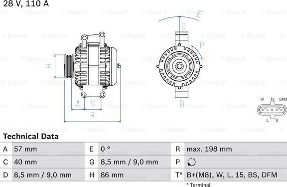 BOSCH 0 986 049 780 - Alternator autospares.lv