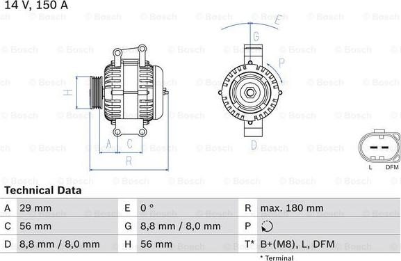 BOSCH 0 986 044 910 - Alternator autospares.lv