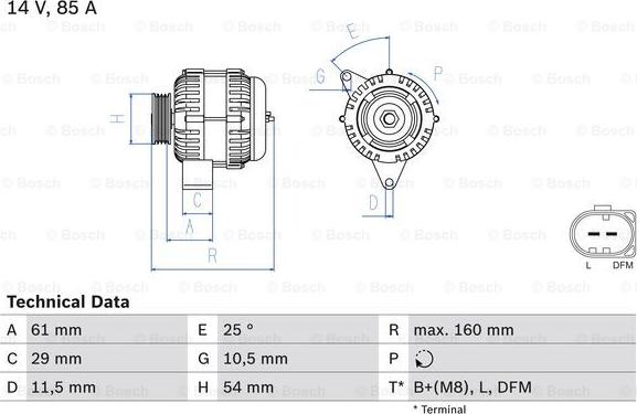 BOSCH 0 986 044 490 - Alternator autospares.lv