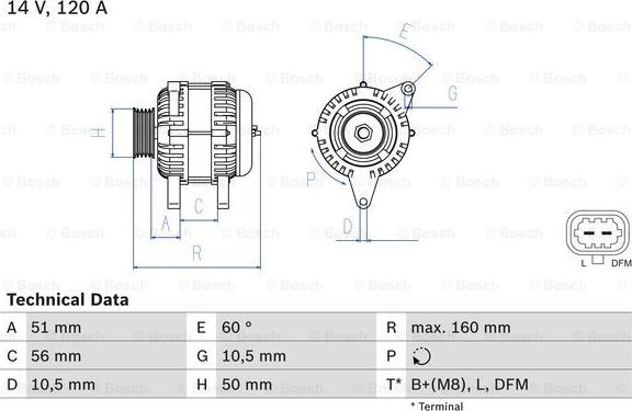 BOSCH 0 986 044 440 - Alternator autospares.lv