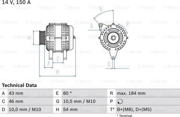 BOSCH 0 986 044 400 - Alternator autospares.lv