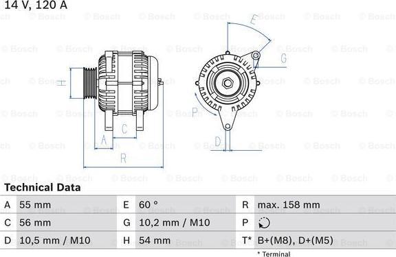 BOSCH 0 986 044 410 - Alternator autospares.lv