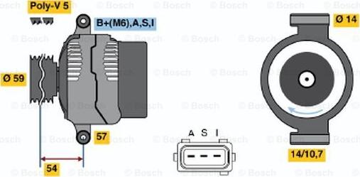 BOSCH 0 986 044 611 - Alternator autospares.lv