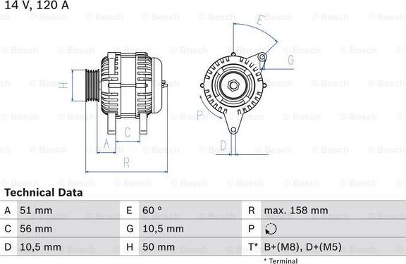 BOSCH 0 986 044 030 - Alternator autospares.lv