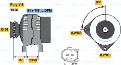 BOSCH 0 986 044 850 - Alternator autospares.lv