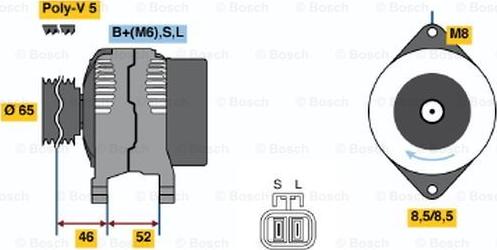 BOSCH 0 986 044 811 - Alternator autospares.lv