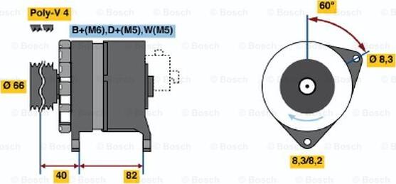 BOSCH 0 986 044 821 - Alternator autospares.lv