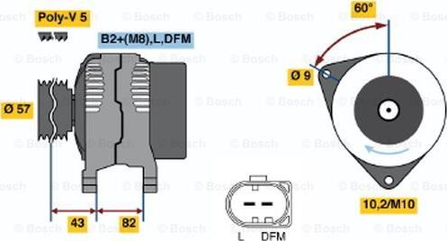 BOSCH 0 986 044 310 - Alternator autospares.lv