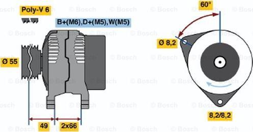 BOSCH 0 986 044 771 - Alternator autospares.lv