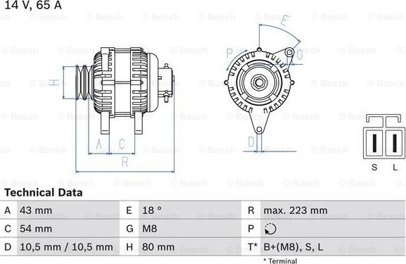 BOSCH 0 986 045 561 - Alternator autospares.lv