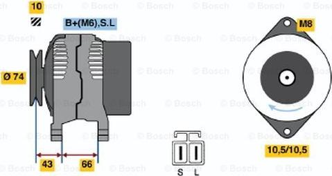 BOSCH 0 986 045 501 - Alternator autospares.lv