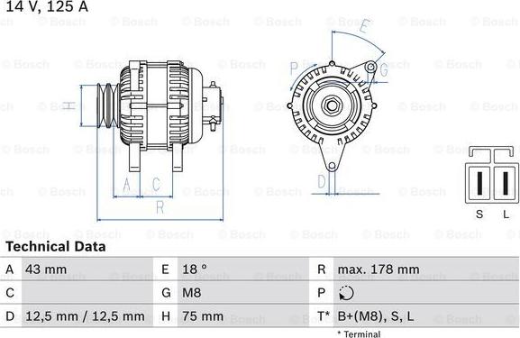 BOSCH 0 986 045 611 - Alternator autospares.lv