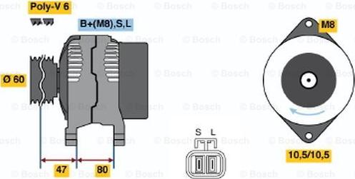 BOSCH 0 986 045 671 - Alternator autospares.lv