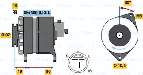 BOSCH 0 986 045 001 - Alternator autospares.lv