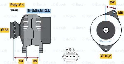 BOSCH 0 986 045 841 - Alternator autospares.lv