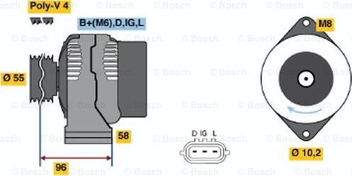 BOSCH 0 986 045 801 - Alternator autospares.lv