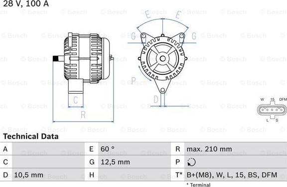 BOSCH 0 986 046 570 - Alternator autospares.lv