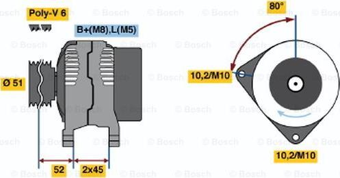 BOSCH 0 986 045 211 - Alternator autospares.lv