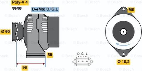 BOSCH 0 986 045 781 - Alternator autospares.lv