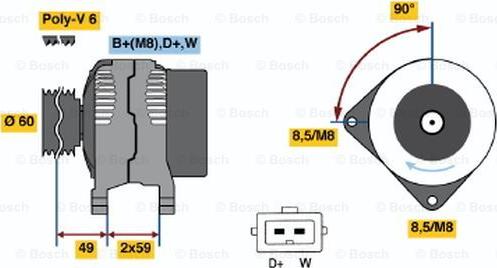 BOSCH 0 986 046 460 - Alternator autospares.lv