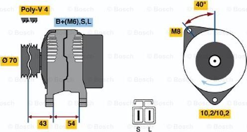 BOSCH 0 986 046 411 - Alternator autospares.lv