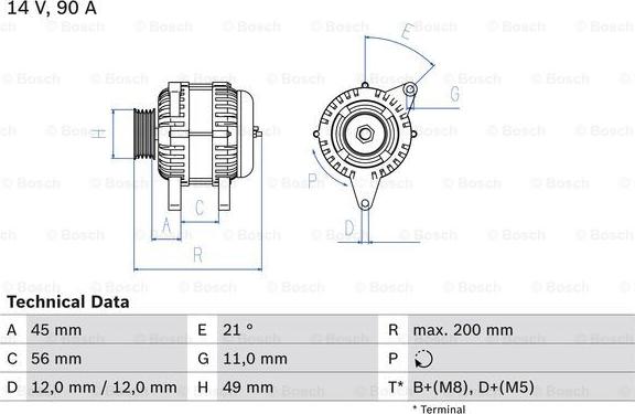 BOSCH 0 986 046 090 - Alternator autospares.lv