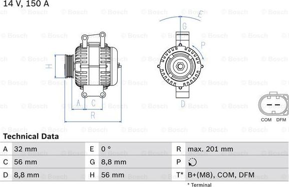 BOSCH 0 986 046 300 - Alternator autospares.lv