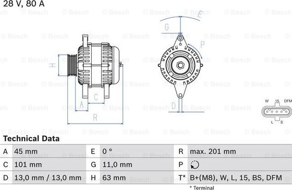 BOSCH 0 986 046 290 - Alternator autospares.lv