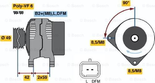 BOSCH 0 986 046 280 - Alternator autospares.lv