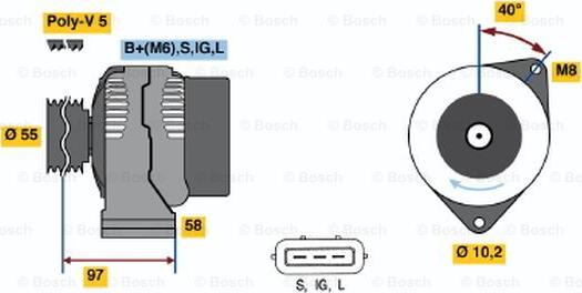 BOSCH 0 986 040 960 - Alternator autospares.lv