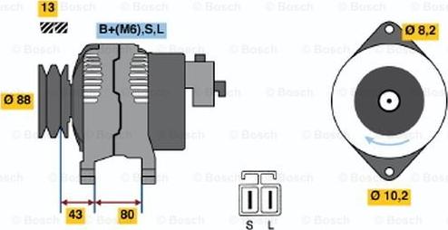 BOSCH 0 986 040 561 - Alternator autospares.lv