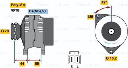 BOSCH 0 986 040 521 - Alternator autospares.lv