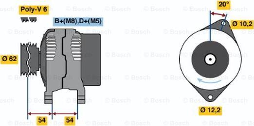 BOSCH 0 986 040 691 - Alternator autospares.lv