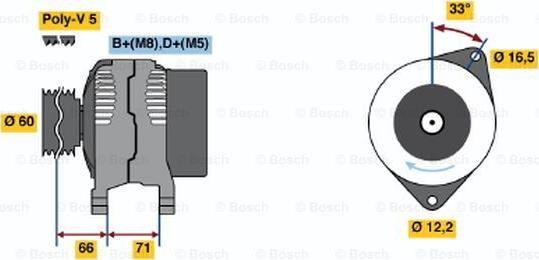 BOSCH 0 986 040 621 - Alternator autospares.lv