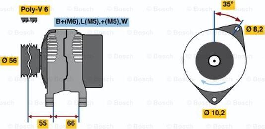 BOSCH 0 986 040 001 - Alternator autospares.lv