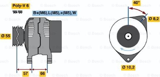 BOSCH 0 986 040 081 - Alternator autospares.lv