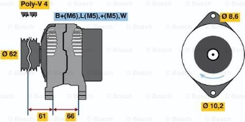 BOSCH 0 986 040 161 - Alternator autospares.lv